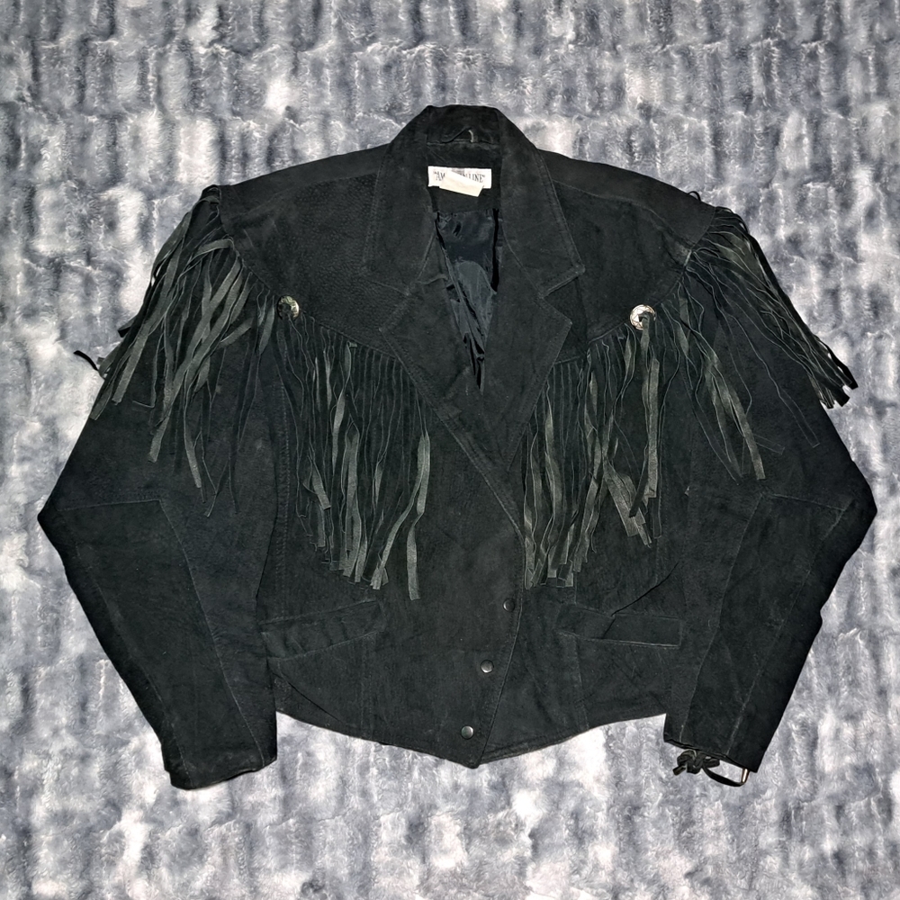 Vintage American Line Suade Fringe Leather Jacket